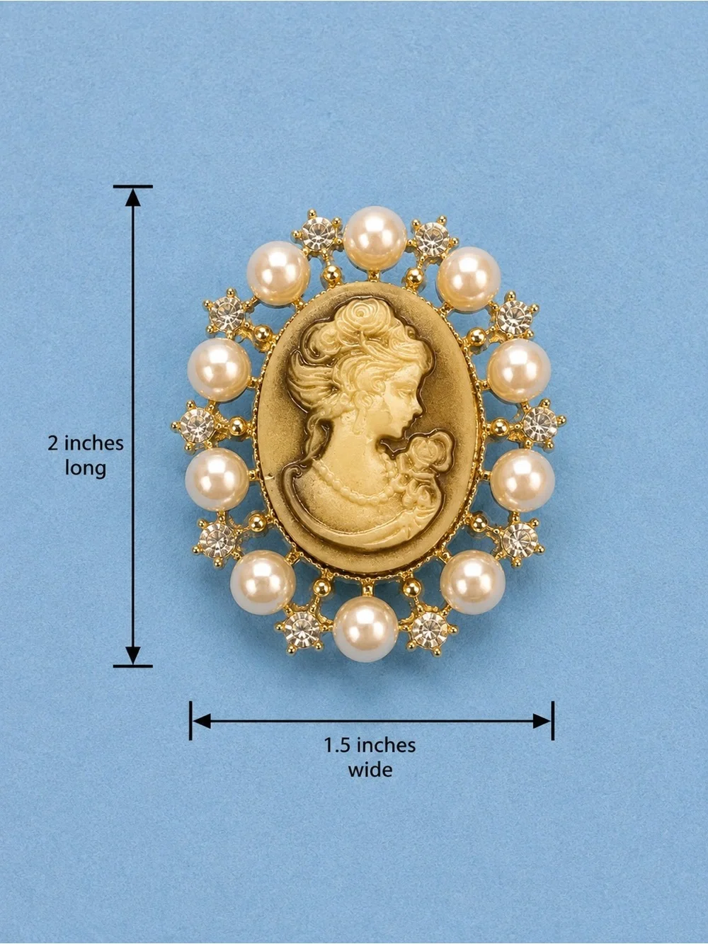 Vintage-Inspired Cameo Pearl brooches in Peach and Cream